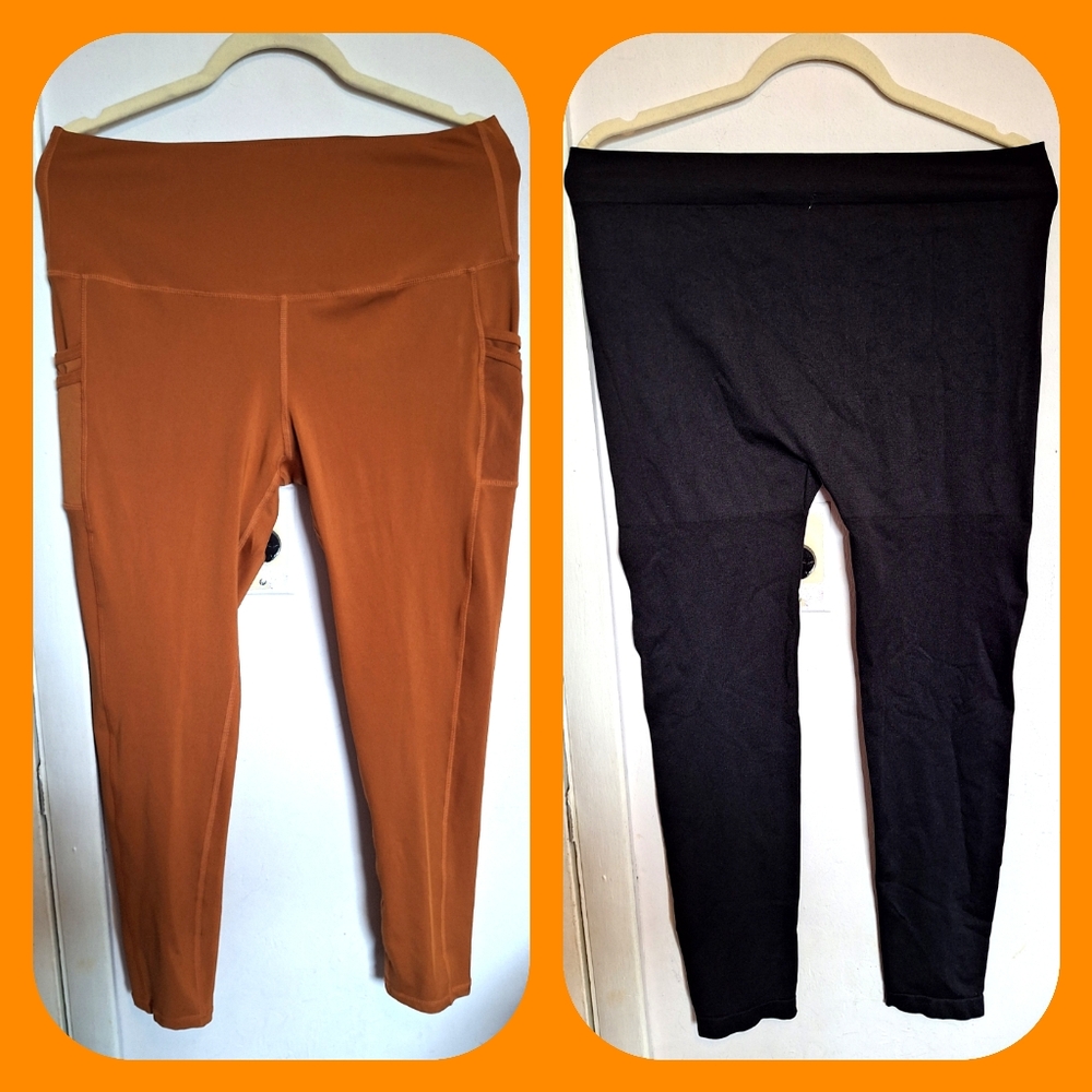 LegEnd XL Women's Brown Leggings & Soho Lady One Size Plus Size Black Leggings
